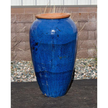 Tuscany FNT50400 Ceramic Triple Vase Complete Fountain Kit Vase Fountain Blue Thumb